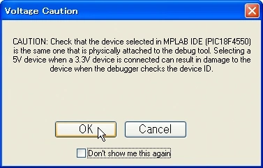 MPLAB IDE/Voltage Caution