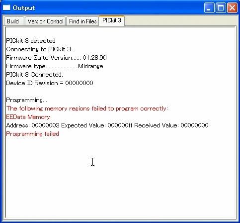 MPLAB IDE : error message