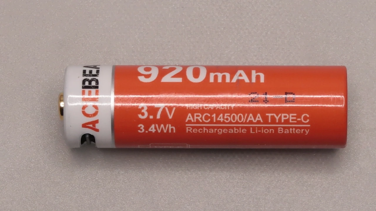 ACEBEAM Rider RX / ARC14500 battery : capacity