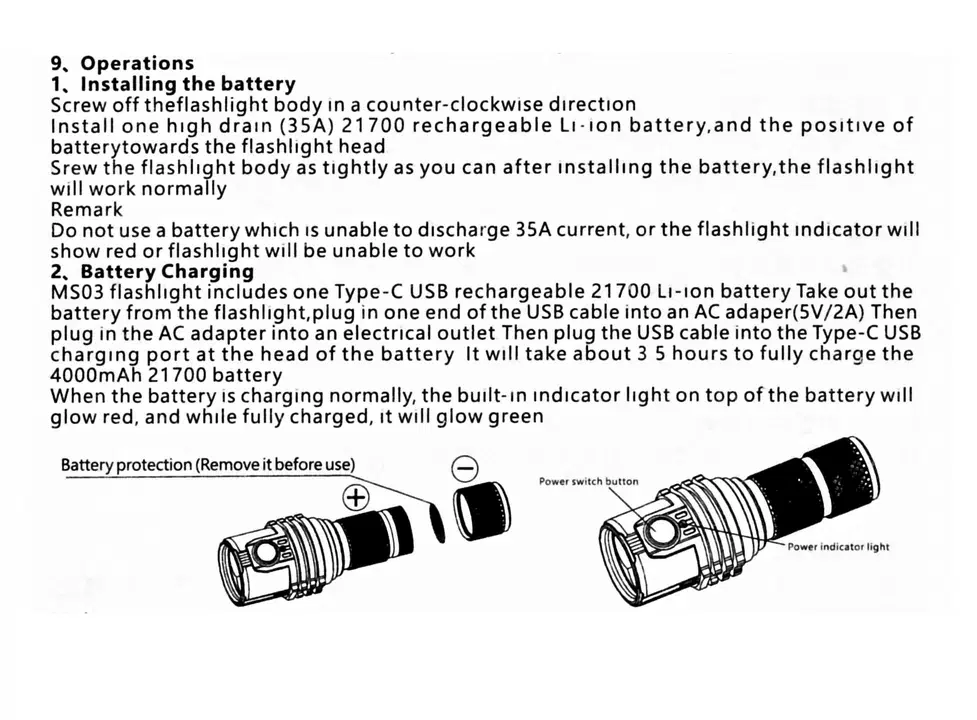 IMALENT MS03 / Battery - English