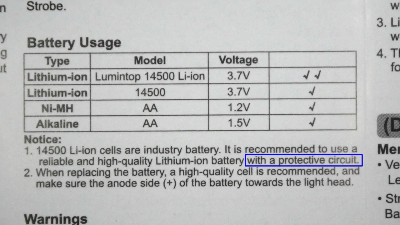 LUMINTOP TOOL AA 2.0 Ti / battery