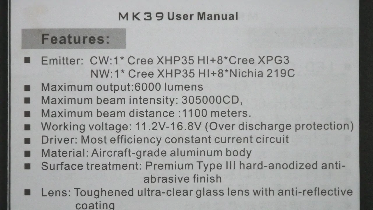 MANKER MK39 RANGER (CW) / spec.