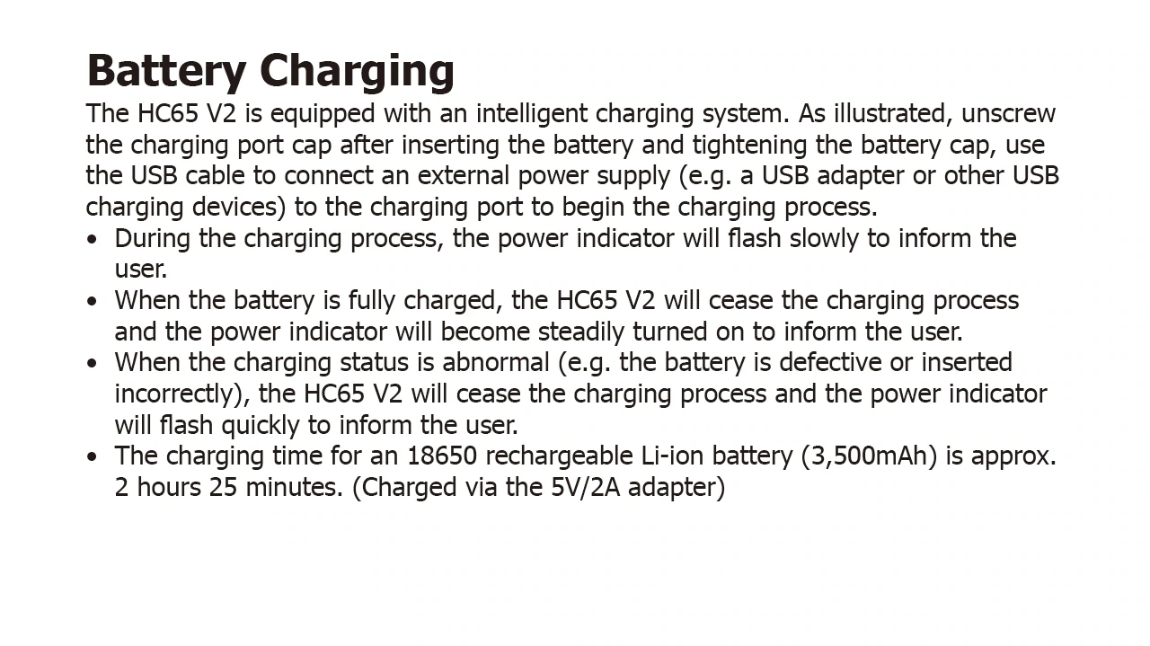 NITECORE HC65 V2 / Battery Charging (EN)