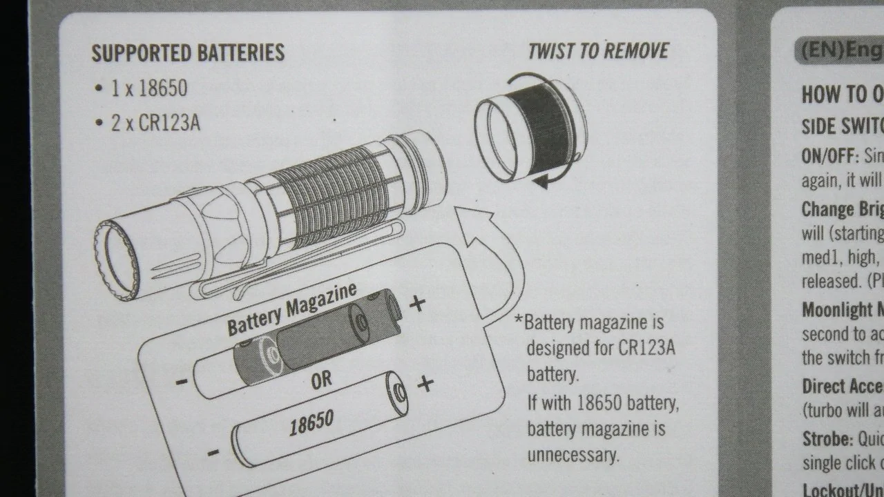 OLIGHT M2T WARRIOR / battery