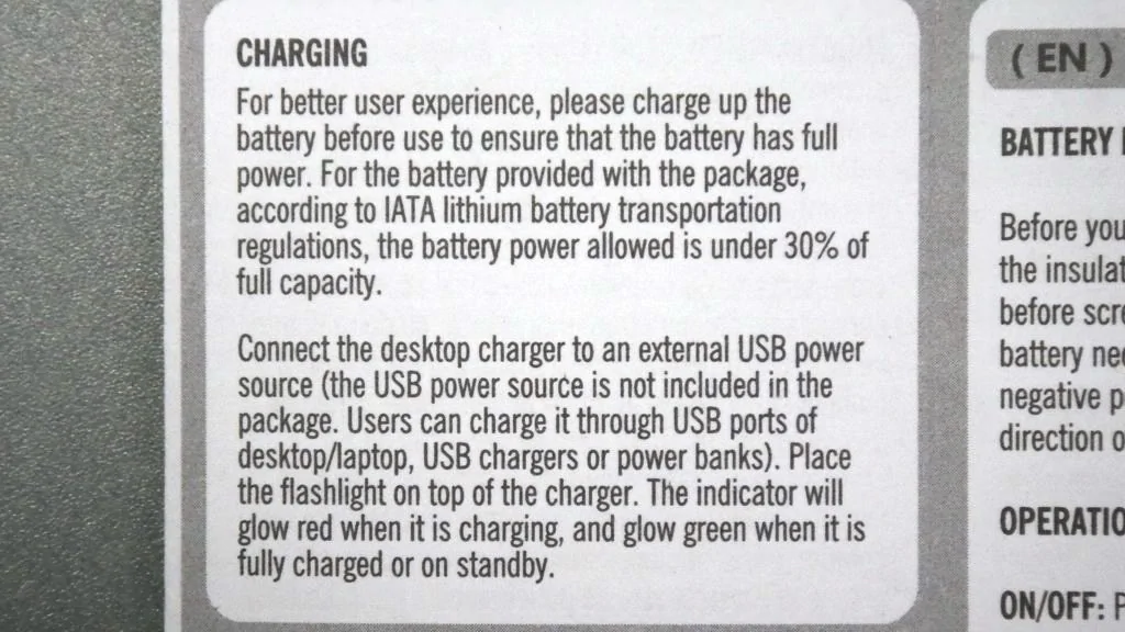 OLIGHT S10R BATON - III / charge