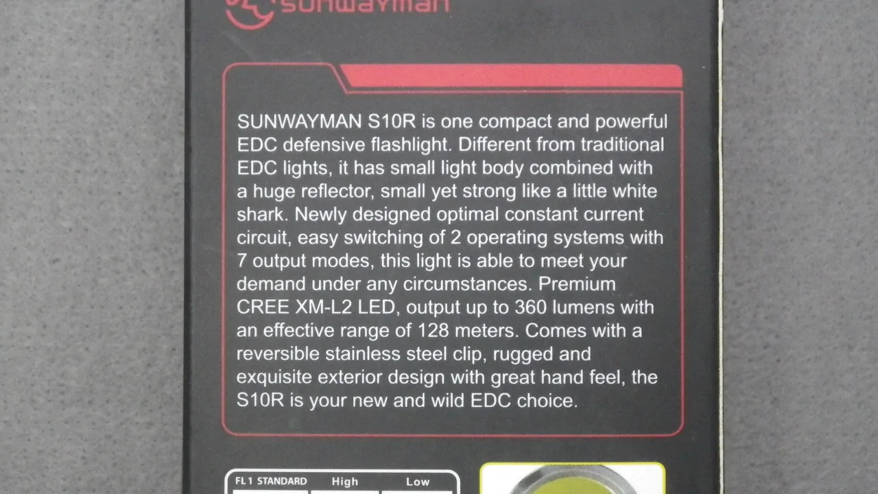 SUNWAYMAN S10R / pack.