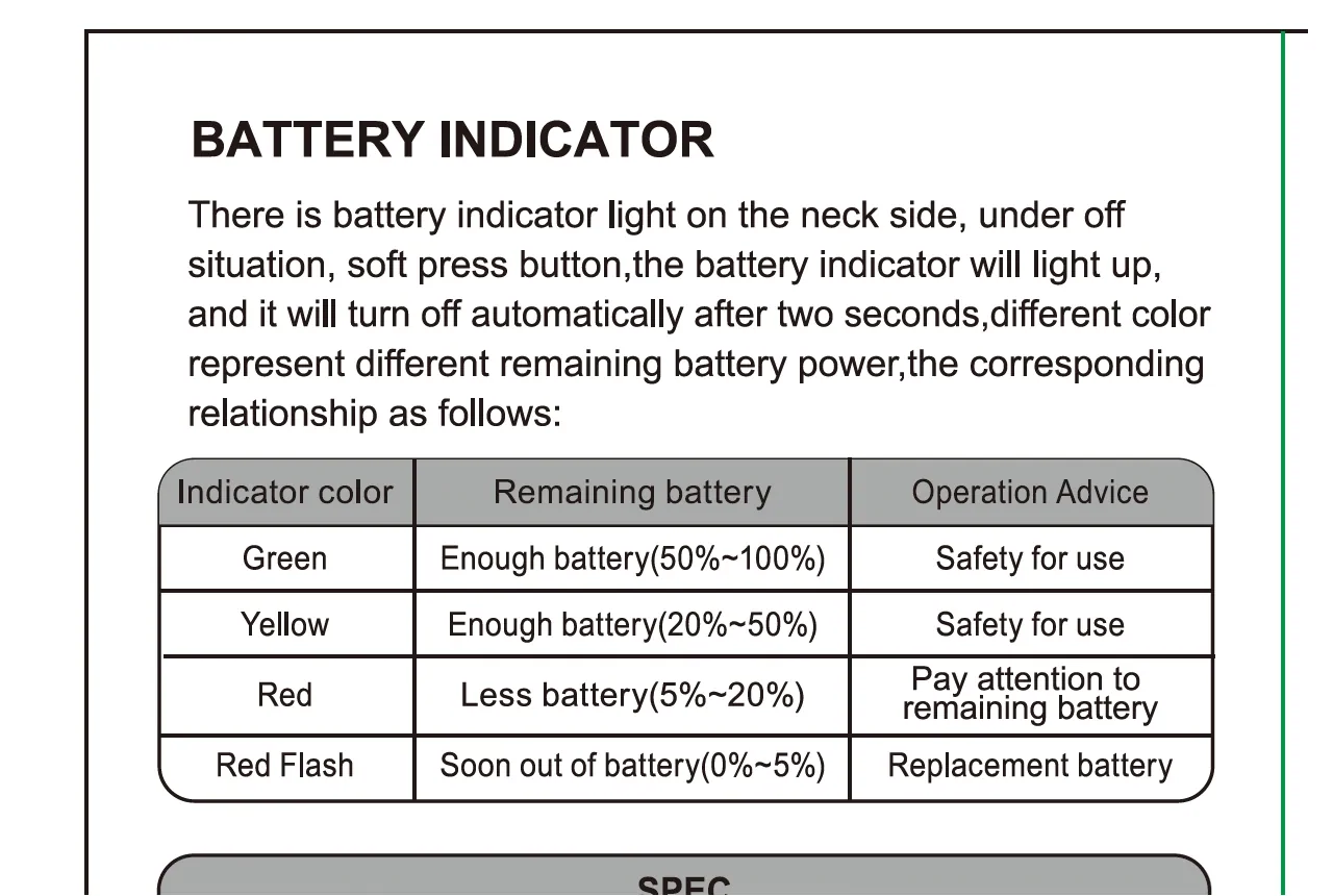 TrustFire MC1 / battery indicator