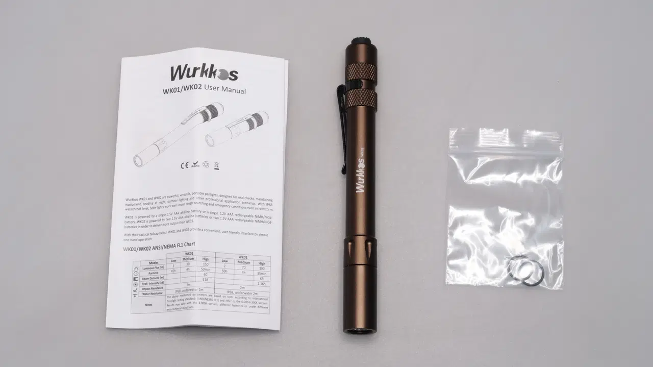 Wurkkos WK02 / package : contents
