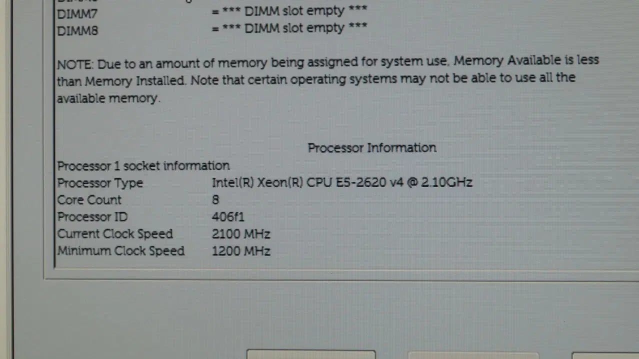 DELL PRECISION TOWER 5810 / BIOS : CPU information